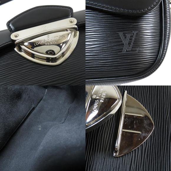Louis Vuitton Pochette Montaigne Handbag Epi Leather Black